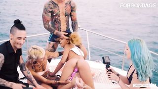 CrowdBondage - petite curly Spanish Teen BDSM Sex on the cruise ship