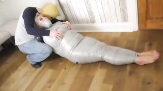 BBW Wrapped in Duct Tape like a Mummy