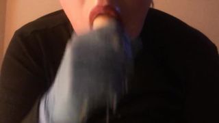 Face Fucked by Banana/ Latex Gloves/Very Nasty and Messy Sloppy Blowjob