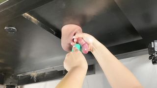 "the Milking Table" Cock Massaged, Foot Rubbed, Edged, Spanked, Oiled, Vibrated and Drained (CBT)