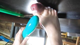 "the Milking Table" Cock Massaged, Foot Rubbed, Edged, Spanked, Oiled, Vibrated and Drained (CBT)