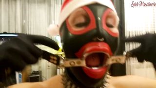 Jingle Bells new Year's Eve Latex Mrs. Claus Ring Gag Dripping Deepthroat