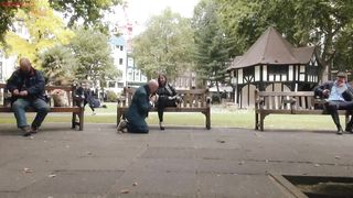 CRUEL ENGLISH FEMDOM - VERY PUBLIC FOOT SLAVE Full Length.mistress Evilyne