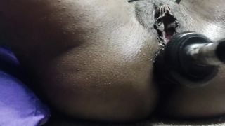 White Dildo Ride and Fucking my Ass with Fuck Machine