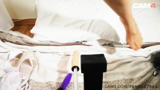 Masked Beauty Gets Pussy Destroyed by Fuck Machine | CAM4