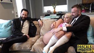 Busty MILF sub Fisted and Fucked in Threeway