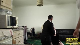 Submissive Teen Gags Throating Cock