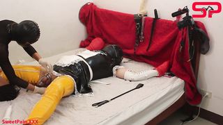 S02E02 Dominatrix Tortures Tied up Sissy with Wax, Electricity & Whip DEMO
