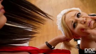 Beautiful Zafira Dominates and Spanks her Sexy Maid Lindsay Olsen