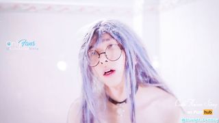 Asian Sissy Femboy Fingering with Foxtail