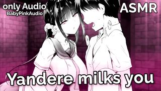 ASMR - Yandere Milks you (handjob, Blowjob, BDSM) (Audio Roleplay)