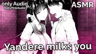 ASMR - Yandere Milks you (handjob, Blowjob, BDSM) (Audio Roleplay)