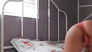 Naughty Latina Teen Spanks herself with Belt