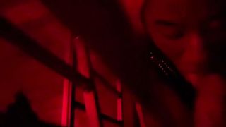 BDSM Public Blowjob and Cum Shot in Cage at Tokyo Valentino