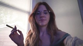 Redhead Stoner Girlfriend gives you JOI while Smoking.... Sweet Dominatrix