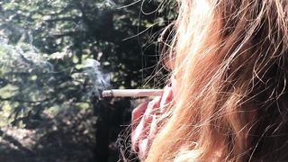 Outdoor Play with her Pierced and Tattooed Pussy in Jeans