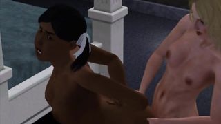 Fat and Skinny. Hard Lesbian Sex in the Sims Game | Porno Game