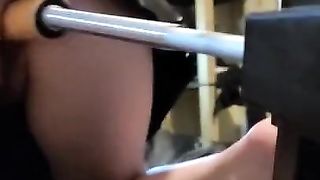 Hot Redhead in Black Dress Tied Up, Fuck Machine, Cream Pie