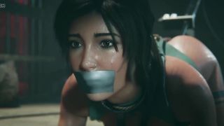 Lara tied, gagged and fucked by machine