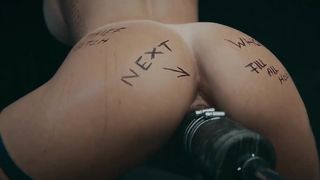 Lara tied, gagged and fucked by machine