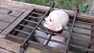 TrannyPig Caged Outdoors on 4th of July