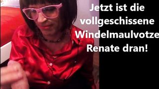 Windelschlampe Renate maulgefickt