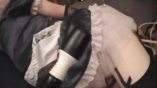 Maid Crossdresser Tied, Teased, and made to blow
