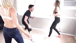Aubrey Gold & Ashton Monroe Foot Beatdown