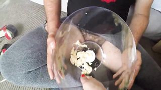 Feet licked with piss and food