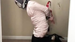 Self scarf bondage Crossdresser