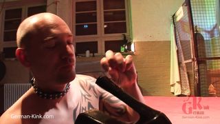 Strapon and Boot Slave