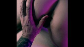 Pretty Woman in a Cat Mask Sucks a Big Cock and Jerks it off with her Feet