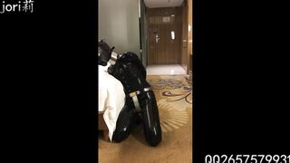 Latex Girl Breathplay and Hardcore Masturbating