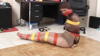 Pantyhose Cocooned, Taped up and Teased