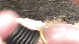 CBT Masturbating with TENS, Crop, Shock Stick, Ball Stretcher, and Flogger