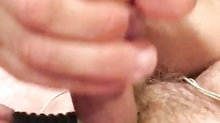 CBT Masturbating with TENS, Crop, Shock Stick, Ball Stretcher, and Flogger