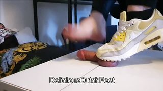 Balltrample and Torture Footjob for Smelly Sneaker Lover.