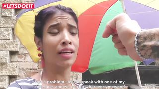 LETSDOEIT - Sexy Latina Road Vendor Cheers up Client with Squirting Pussy