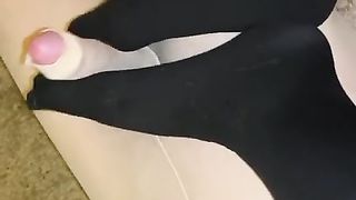 NYLON FEMDOM FOOTJOB PANTYHOSE ENCASED SISSY SLAVE