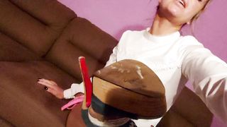 BDSM Game with my Sissy Boy  , Cum Eating Instruction