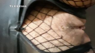 German Latex Girl get her Extreme Tight Pierced Hairy Pussy Fucked and Cum in Pussy