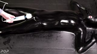 Vacbed & Breath Play - a Petite Slave Girl Teased and made to Cum with a Wand while Sealed in Latex!