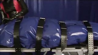 Latex Girl Heavy Rubber in Inflatable Bondage Bag and Breath Control