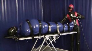 Latex Girl Heavy Rubber in Inflatable Bondage Bag and Breath Control