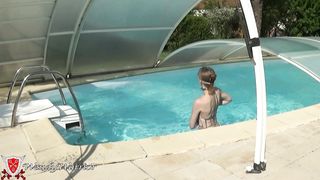 Swimming in my Iron Maiden Corset