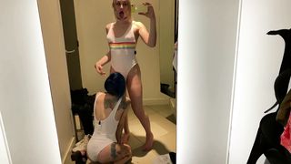 Sucked off a Translady in a Dressing Room