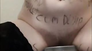 Brushing her Teeth with her own Piss