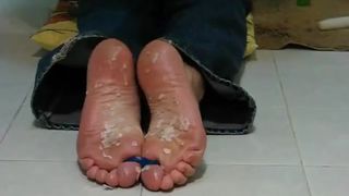 Beuty Girl Barefoot on Hot Wax