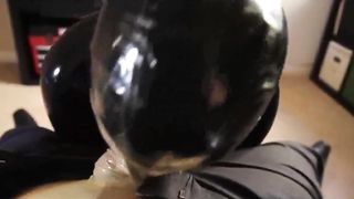 Latex Mask and Hood Blowjob