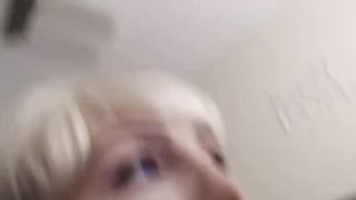 She is a Super Blonde Trap Girl Cocksucker and Sissy with a Dude